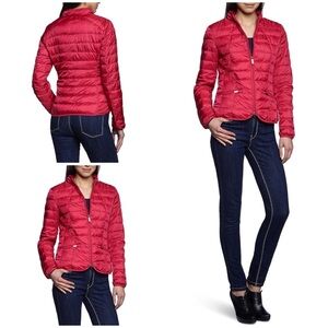 EUC add Damen Pink Magenta Light Puff Down Puffer Jacket Italian Brand 44 US 6‌